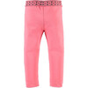 Abstract Pattern Waistband Legging, Coral Pink - Leggings - 2 - thumbnail