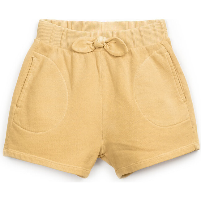 Bow Waist Sweatshorts, Mustard - Shorts - 1