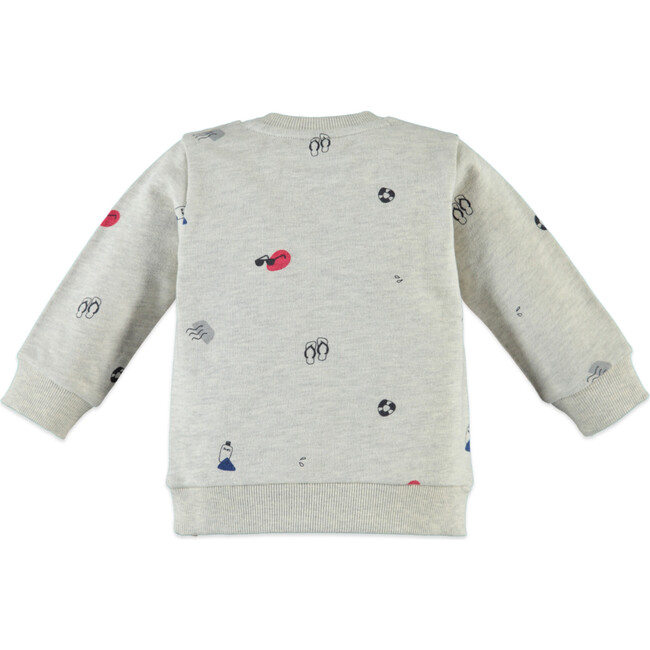 All-Over Sea Lifesavers Crew Neck Pullover Sweatshirt, Cool Grey - Sweatshirts - 2