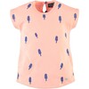 All-Over Popsicle Print Short Sleeve T-Shirt Dress, Neon Peach - Dresses - 1 - thumbnail