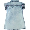 2-Front Pocket Denim Collared Dress, Bleached Blue - Dresses - 2