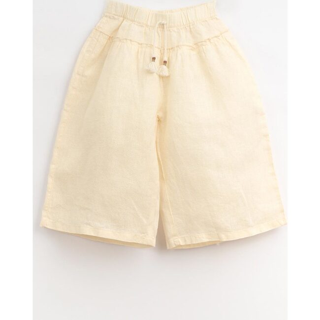 Drawstring Waist Ruffle Pants, Cream