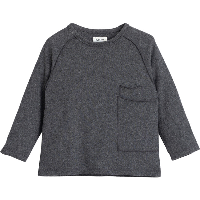 Pocket Long Sleeve Tee, Dark Grey - T-Shirts - 1