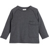 Pocket Long Sleeve Tee, Dark Grey - T-Shirts - 1 - thumbnail