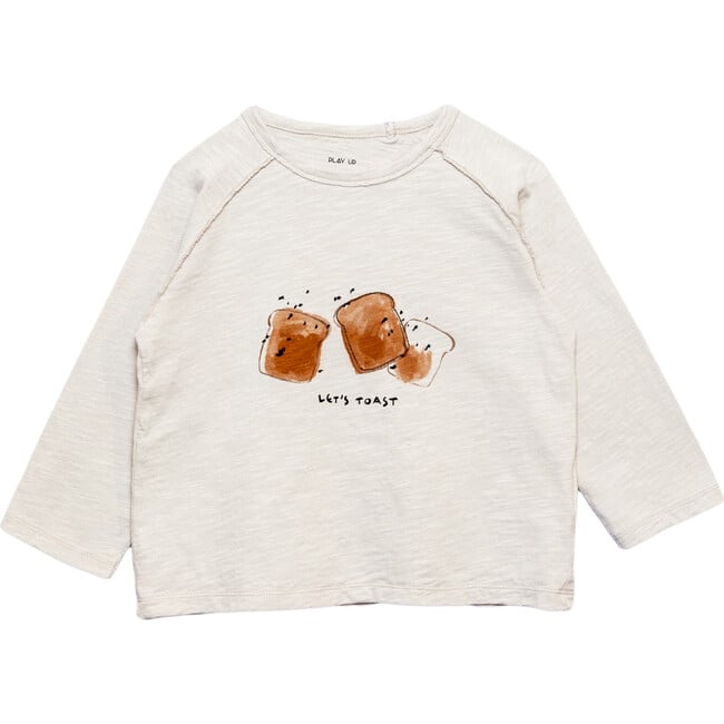 Let's Toast Long Sleeve Tee, Cream - T-Shirts - 1