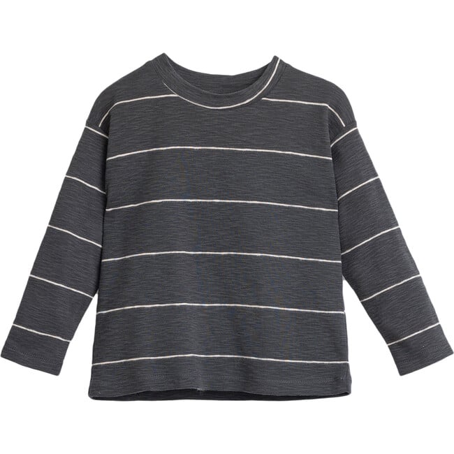 Striped Tee, Grey with White