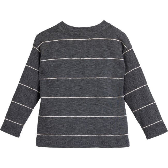 Striped Tee, Grey with White - T-Shirts - 2