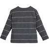 Striped Tee, Grey with White - T-Shirts - 2