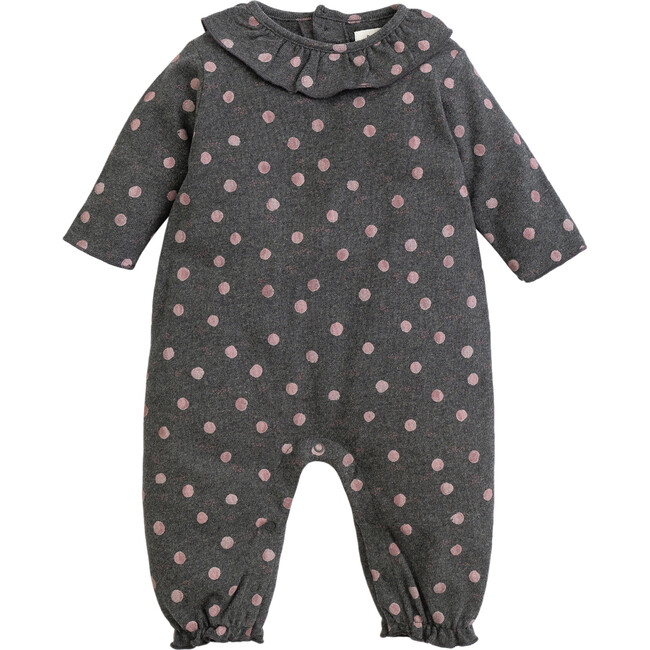 Polka Dot Jumpsuit, Black and Purple