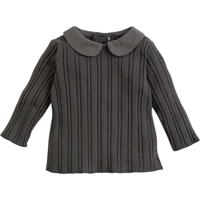 Knit Collared Shirt, Black