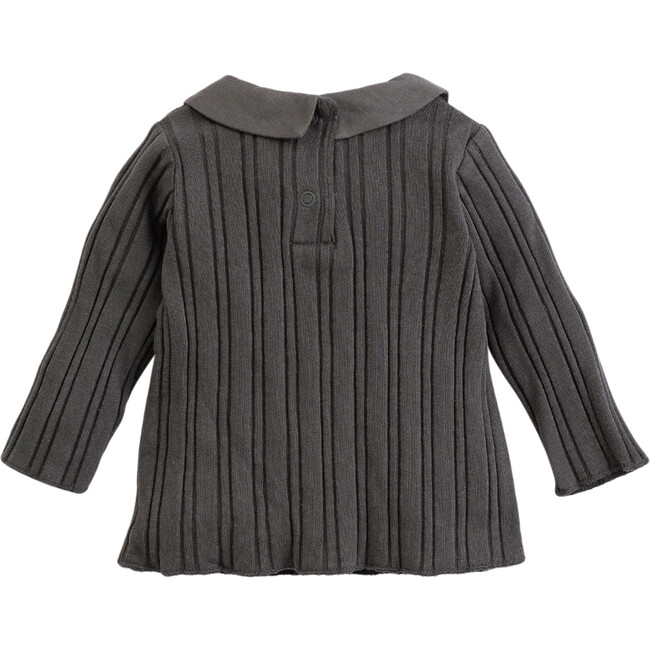 Knit Collared Shirt, Black - Shirts - 2