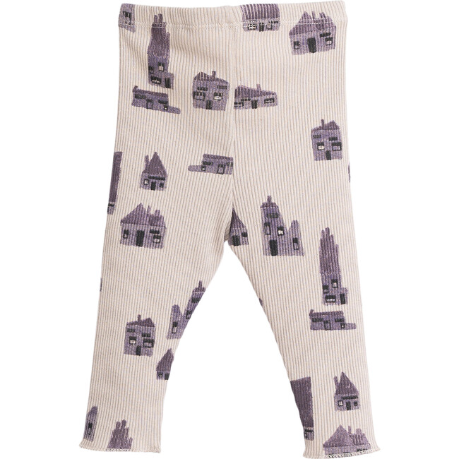 Knit Printed Pants, Mauve and Purple - Pants - 2