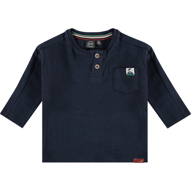 Long Sleeve Henley, Navy