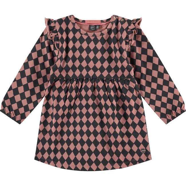 Long Sleeve Dress, Black and Pink