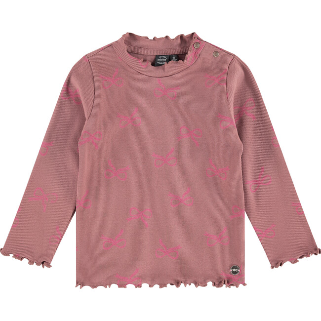 Long Sleeve Tee Shirt, Bow Print