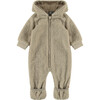 Fuzzy Romper, Beige - Rompers - 1 - thumbnail