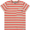 Striped T-Shirt, Grapefruit Stripes - T-Shirts - 1 - thumbnail