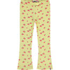 Cherry Printed Flared Leggings,Yellow - Leggings - 1 - thumbnail