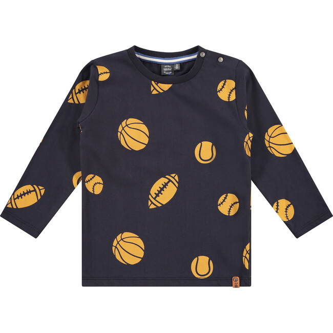 Long Sleeve Tee Shirt, Sport Balls Print