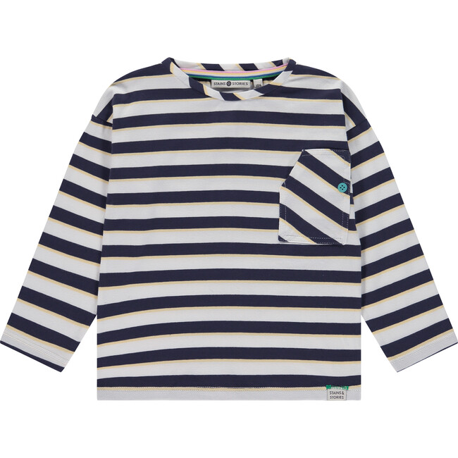 Striped Long Sleeve T-Shirt, Cloud Stripes