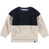 Fuzzy Sweater, Navy and Cream - Sweaters - 1 - thumbnail