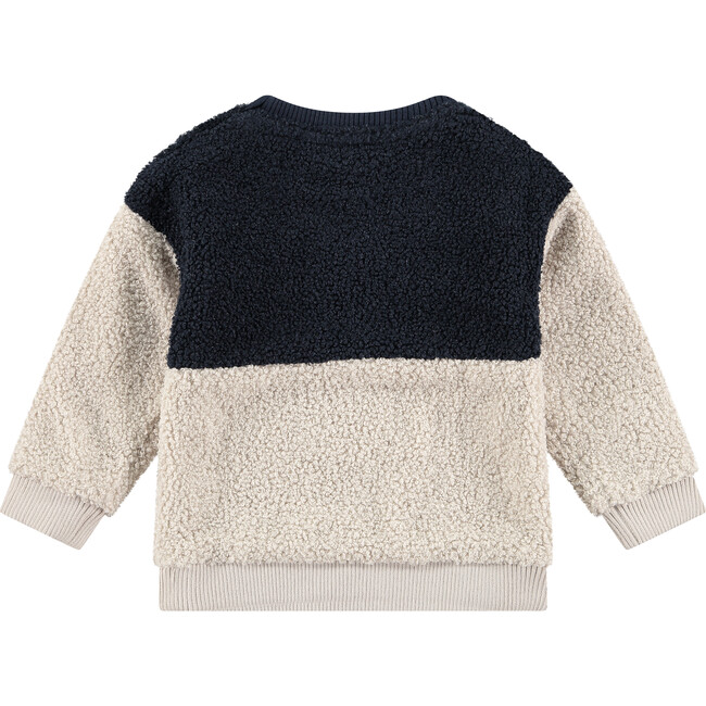 Fuzzy Sweater, Navy and Cream