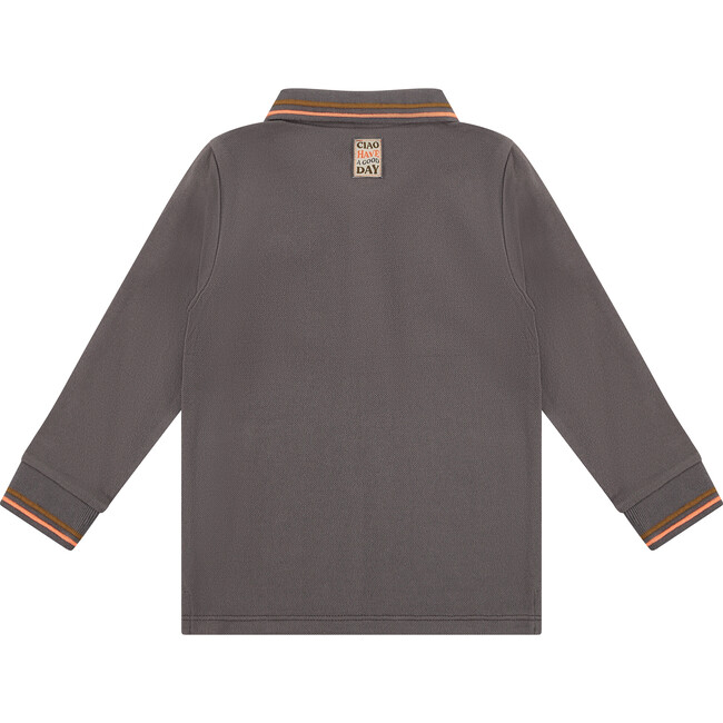 Long Sleeve Polo, Grey - Polo Shirts - 2