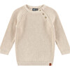 Knit Sweater, Cream - Sweaters - 1 - thumbnail