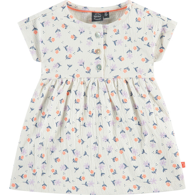 All Over Print Flowers Short Sleeve Dress, Print