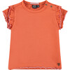 Double Lettuce Edge Sleeve T-Shirt, Grapefruit - T-Shirts - 1 - thumbnail
