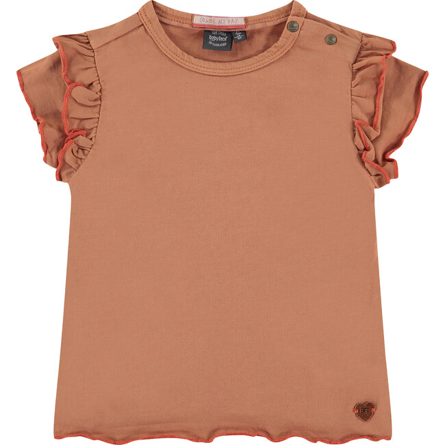 Double Lettuce Edge Sleeve T-Shirt, Amber
