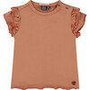 Double Lettuce Edge Sleeve T-Shirt, Amber - T-Shirts - 1 - thumbnail