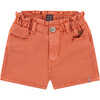 Paperbag Style Silhouette Wiast Shorts, Grapefruit - Shorts - 1 - thumbnail