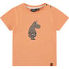 Hippo In Swim Trunks Graphic Print T-Shirt, Neon Orange - T-Shirts - 1 - thumbnail