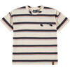 Multi Colored Stripe T-Shirt, Off White - T-Shirts - 1 - thumbnail