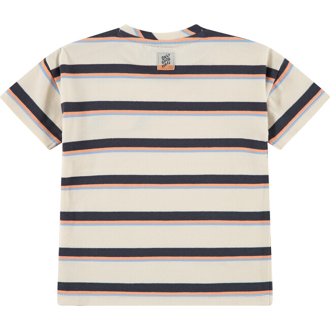 Multi Colored Stripe T-Shirt, Off White - T-Shirts - 2