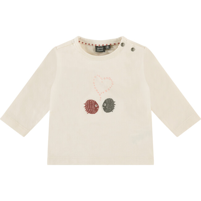 Long Sleeve 2-Blowfishes Graphic Print Shirt, Ivory