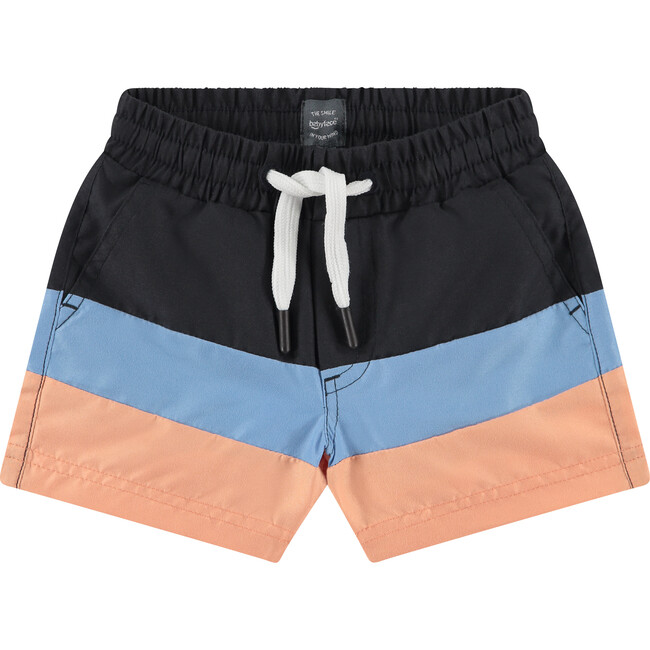 Drawstring Waist Swim Trunks, Smoke