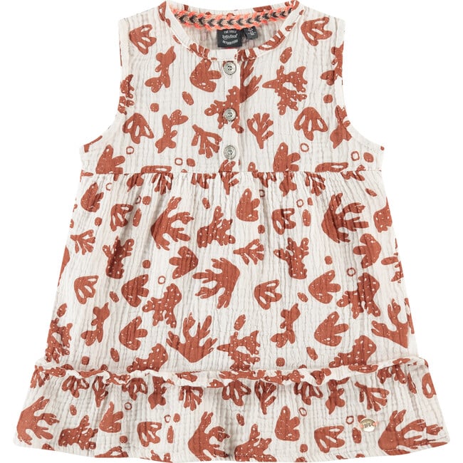 Flutter Cap Sleeves Gauze Ruffle Hem Dress,, Gravel
