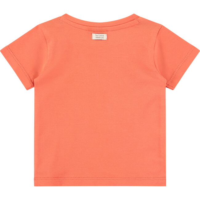Happy Octopus Graphic Print T-Shirt, Grapefruit - T-Shirts - 2