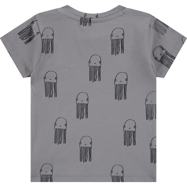 Short Sleeve All-Over Octopus Graphic Print T-Shirt, Ash - T-Shirts - 2