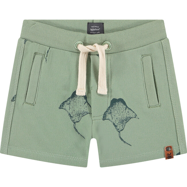 Stingray Graphic Print Shorts, Pistachio