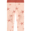 All-Over Starfish Graphic Print Contrast Waistband Leggings, Pink - Leggings - 2