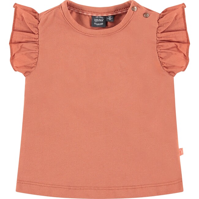 Ruffled Short Sleeve T-Shirt, Pink