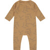 Leaf Graphic Print Buttoned Romper, Curry - Bodysuits - 2 - thumbnail