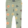 All-Over Animated Shapes Graphic Print Leggings, Sage - Leggings - 1 - thumbnail
