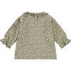 Long Sleeve Ruffled Collar Spotted Shirt, Fern - Blouses - 2