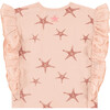 All-Over Starfish Graphic Print Side Ruffle T-Shirt, Pink - T-Shirts - 2