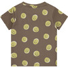 All Over Smiley Face Graphic Print T-Shirt, Brown - T-Shirts - 2