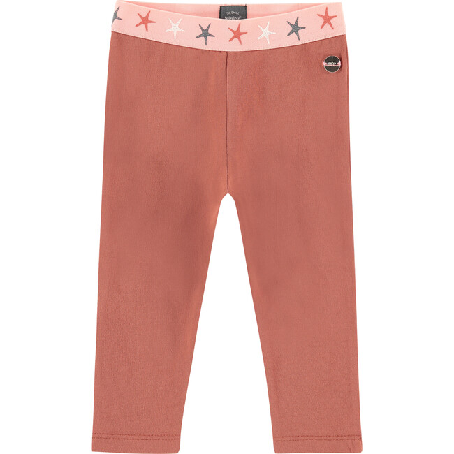 Brick Toned Contrast Waistband Leggings, Gravel